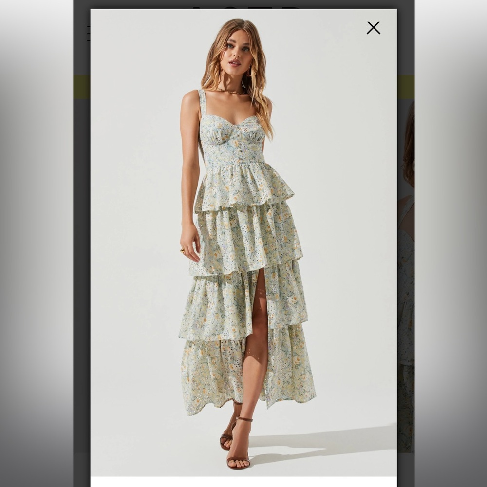 Astr Midsummer eyelet tiered maxi dress
